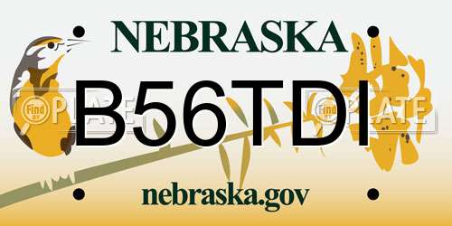 B56TDI Nebraska License Plate