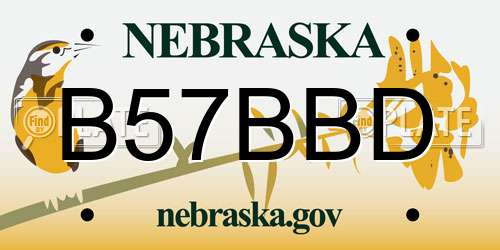B57BBD Nebraska License Plate