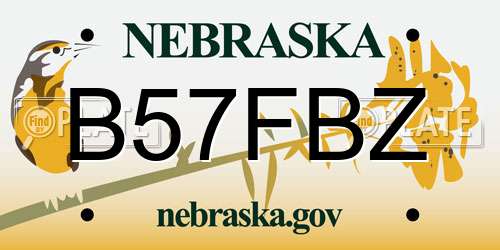 B57FBZ Nebraska License Plate