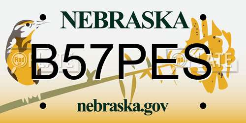 B57PES Nebraska License Plate