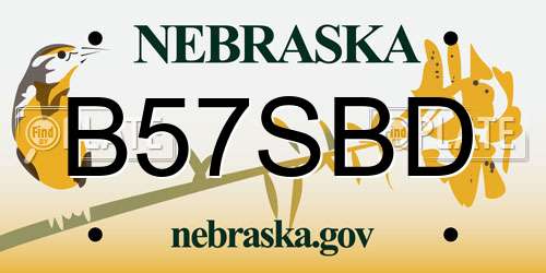 B57SBD Nebraska License Plate
