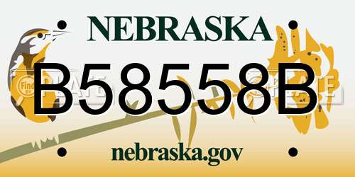 B58558B Nebraska License Plate