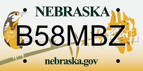 B58MBZ Nebraska License Plate