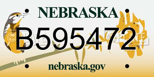 B595472 Nebraska License Plate