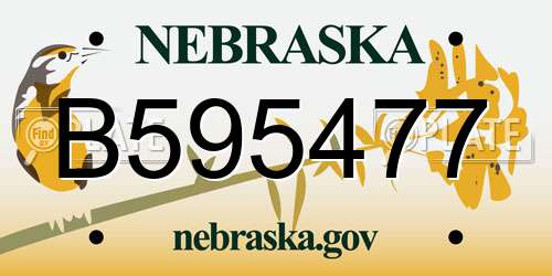 B595477 Nebraska License Plate