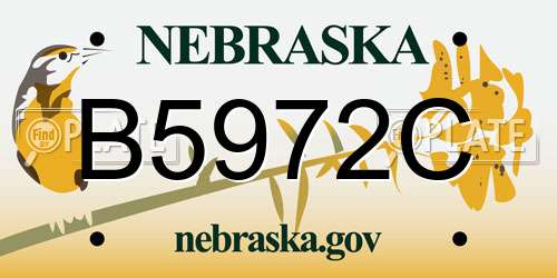 B5972C Nebraska License Plate