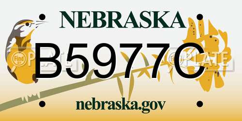 B5977C Nebraska License Plate