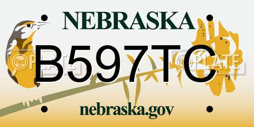 B597TC Nebraska License Plate