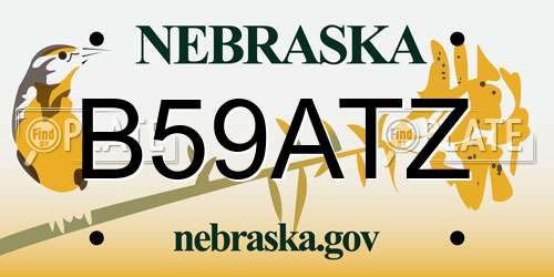 B59ATZ Nebraska License Plate