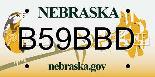 B59BBD Nebraska License Plate