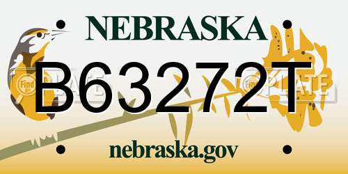 B63272T Nebraska License Plate