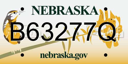 B63277Q Nebraska License Plate