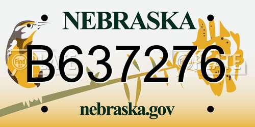 B637276 Nebraska License Plate