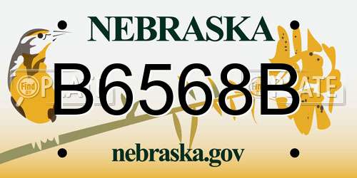 B6568B Nebraska License Plate