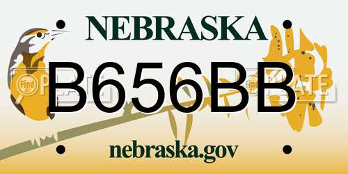 B656BB Nebraska License Plate