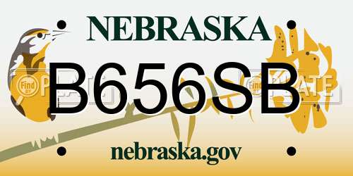 B656SB Nebraska License Plate