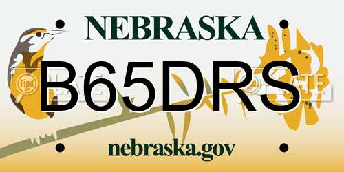 B65DRS Nebraska License Plate