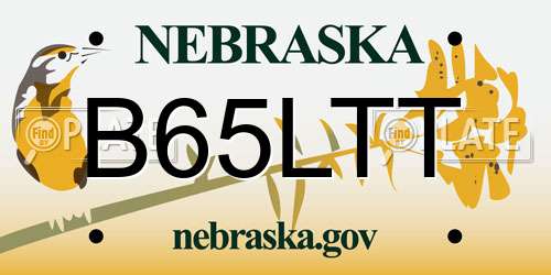 B65LTT Nebraska License Plate