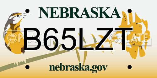 B65LZT Nebraska License Plate