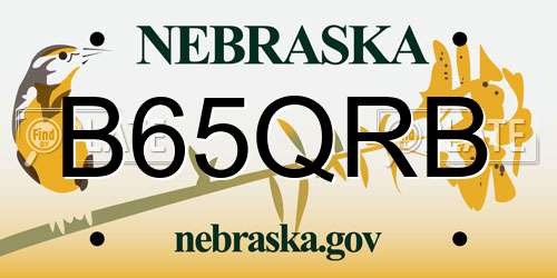 B65QRB Nebraska License Plate