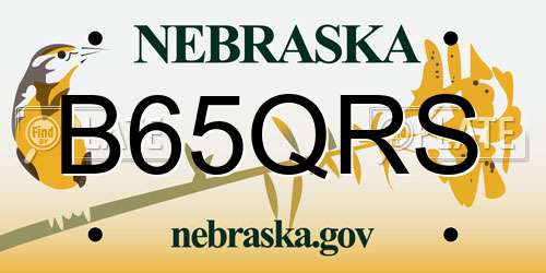 B65QRS Nebraska License Plate