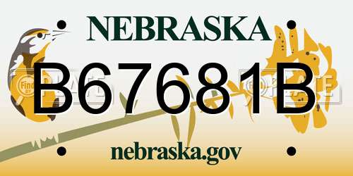 B67681B Nebraska License Plate