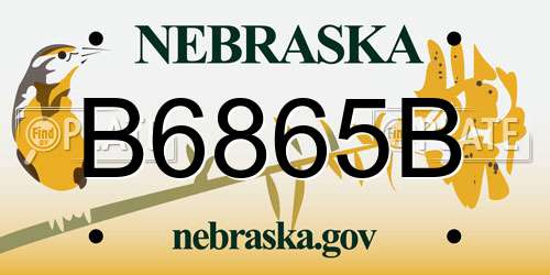 B6865B Nebraska License Plate