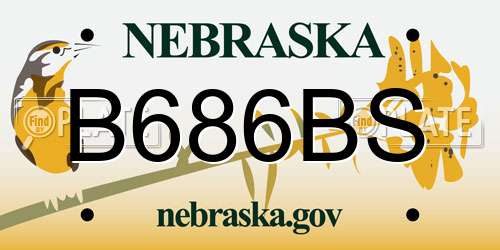 B686BS Nebraska License Plate