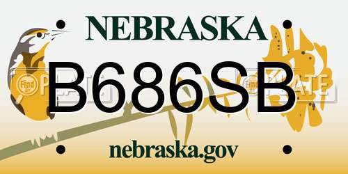 B686SB Nebraska License Plate