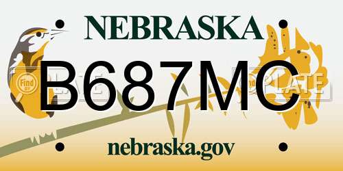 B687MC Nebraska License Plate