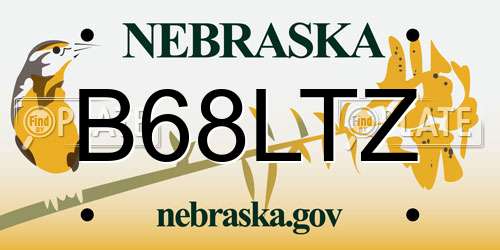 B68LTZ Nebraska License Plate