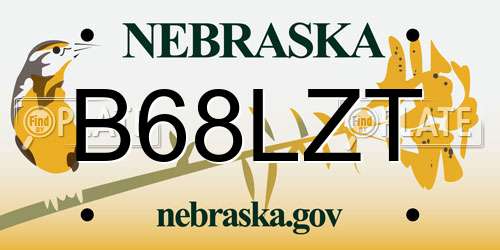 B68LZT Nebraska License Plate