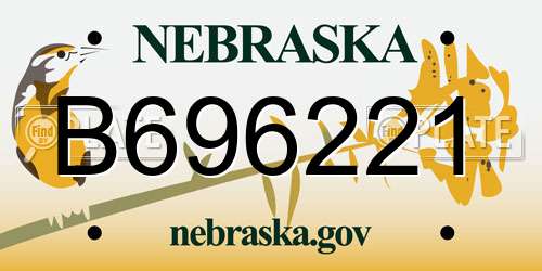 B696221 Nebraska License Plate