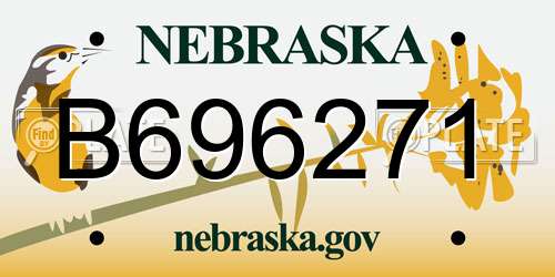 B696271 Nebraska License Plate