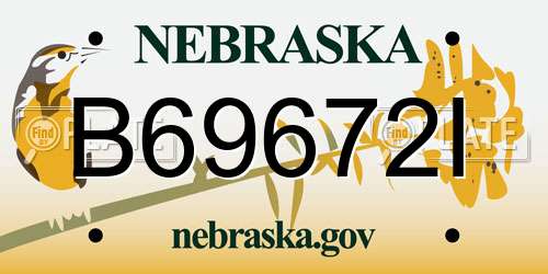 B69672I Nebraska License Plate
