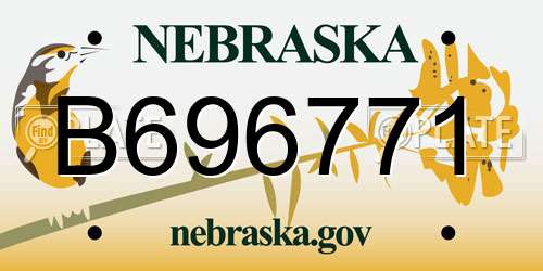 B696771 Nebraska License Plate