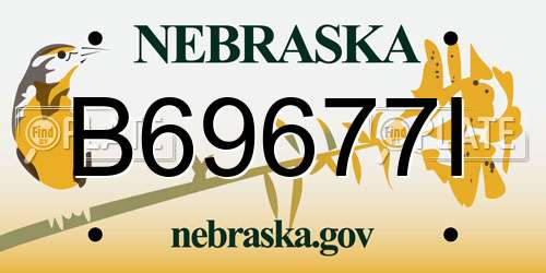 B69677I Nebraska License Plate