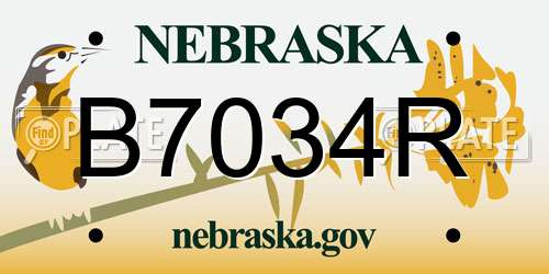 B7034R Nebraska License Plate