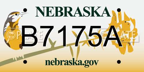 B7175A Nebraska License Plate