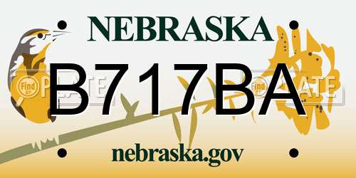 B717BA Nebraska License Plate