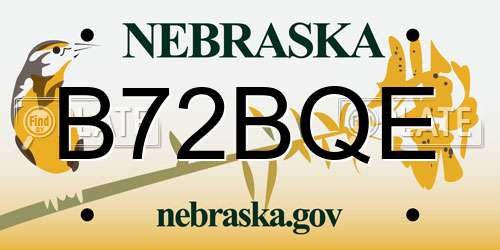 B72BQE Nebraska License Plate