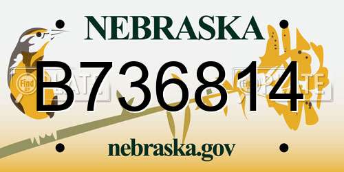 B736814 Nebraska License Plate