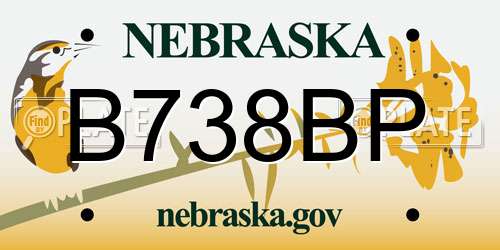 B738BP Nebraska License Plate