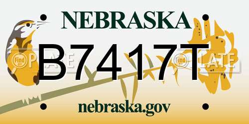 B7417T Nebraska License Plate