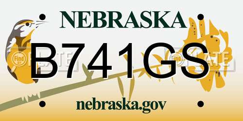 B741GS Nebraska License Plate