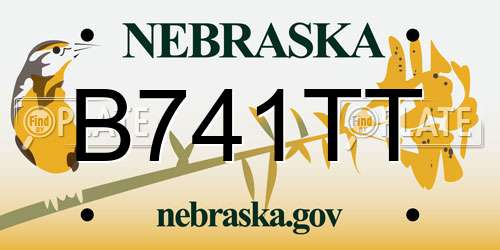 B741TT Nebraska License Plate