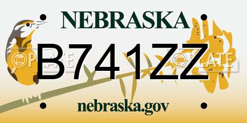 B741ZZ Nebraska License Plate