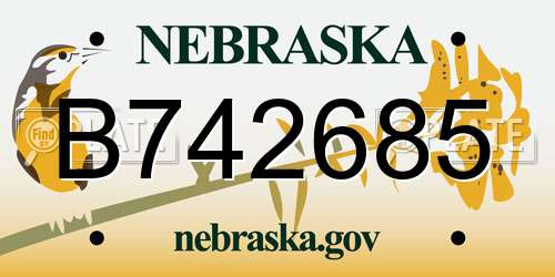 B742685 Nebraska License Plate