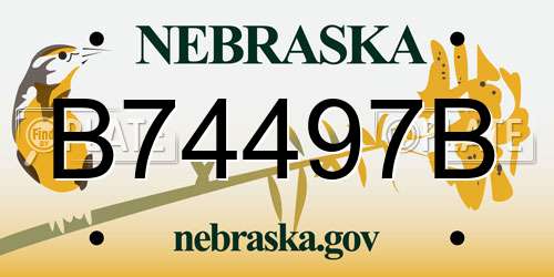 B74497B Nebraska License Plate