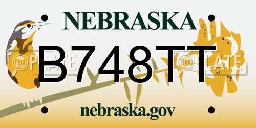 B748TT Nebraska License Plate